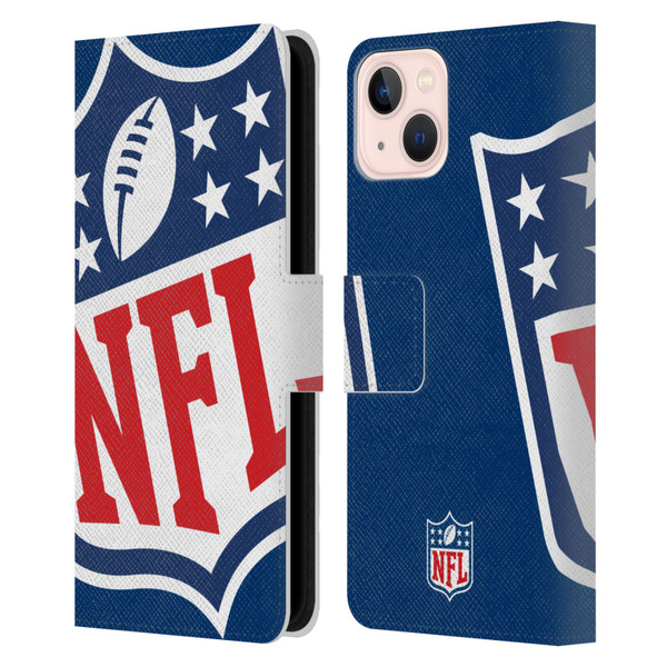 NFL Shield Oversized Leather Book Wallet Case Cover For Apple iPhone 13