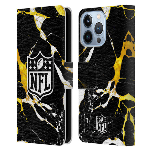 NFL Shield Marble Leather Book Wallet Case Cover For Apple iPhone 13 Pro