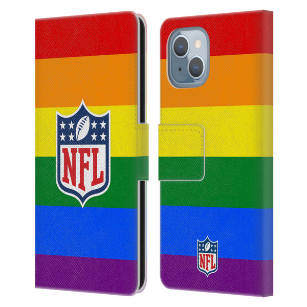 NFL Shield Pride Leather Book Wallet Case Cover For Apple iPhone 14