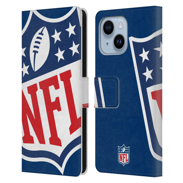NFL Shield Oversized Leather Book Wallet Case Cover For Apple iPhone 14 Plus