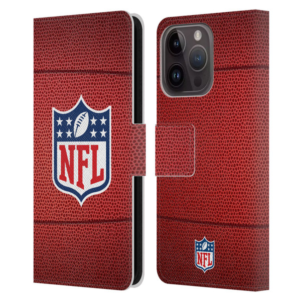 NFL Shield Football Leather Book Wallet Case Cover For Apple iPhone 15 Pro
