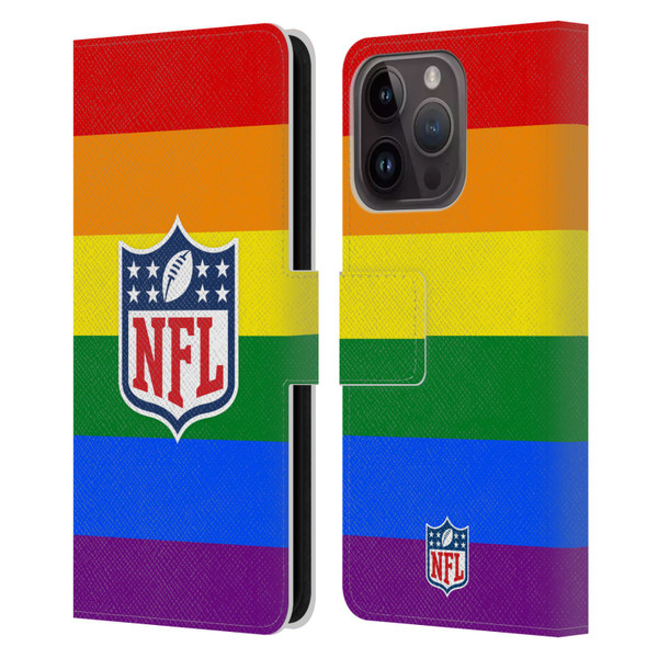 NFL Shield Pride Leather Book Wallet Case Cover For Apple iPhone 15 Pro