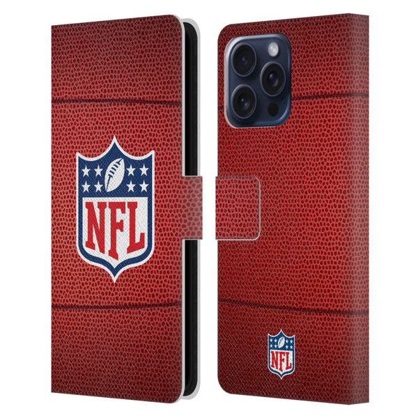 NFL Shield Football Leather Book Wallet Case Cover For Apple iPhone 16 Pro Max