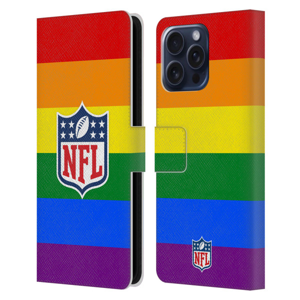 NFL Shield Pride Leather Book Wallet Case Cover For Apple iPhone 16 Pro Max