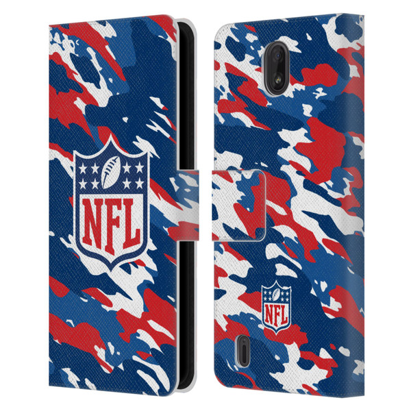 NFL Shield Camouflage Leather Book Wallet Case Cover For Nokia C01 Plus/C1 2nd Edition