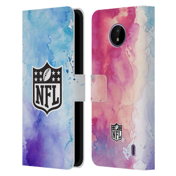 NFL Shield Watercolor Leather Book Wallet Case Cover For Nokia C10 / C20
