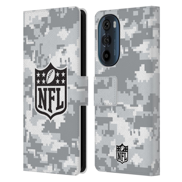NFL Shield Digital Camouflage Leather Book Wallet Case Cover For Motorola Edge 30