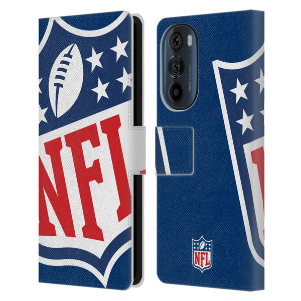 NFL Shield Oversized Leather Book Wallet Case Cover For Motorola Edge 30