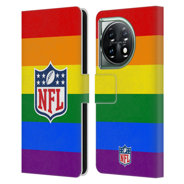 NFL Shield Pride Leather Book Wallet Case Cover For OnePlus 11 5G