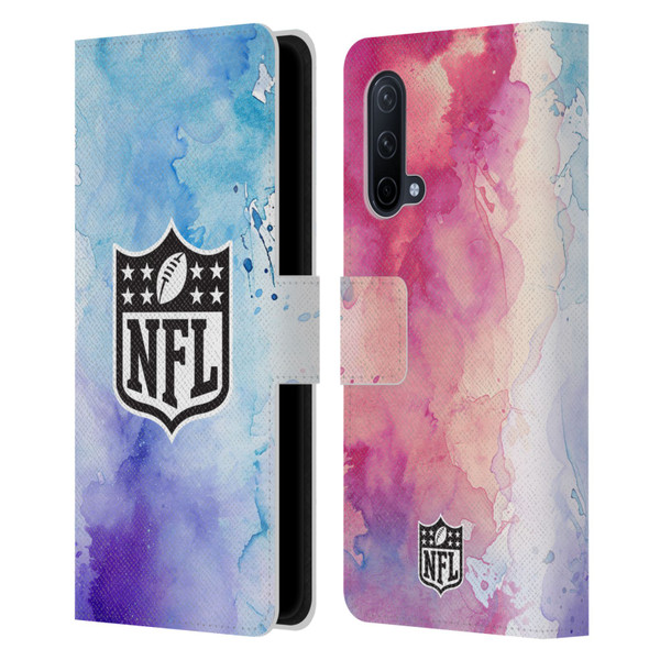NFL Shield Watercolor Leather Book Wallet Case Cover For OnePlus Nord CE 5G