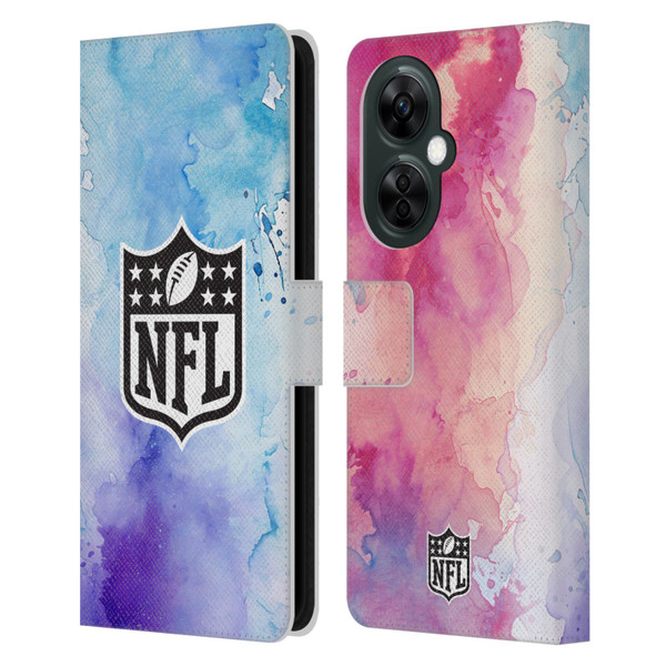 NFL Shield Watercolor Leather Book Wallet Case Cover For OnePlus Nord CE 3 Lite 5G