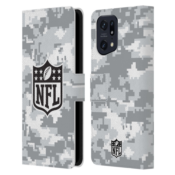 NFL Shield Digital Camouflage Leather Book Wallet Case Cover For OPPO Find X5