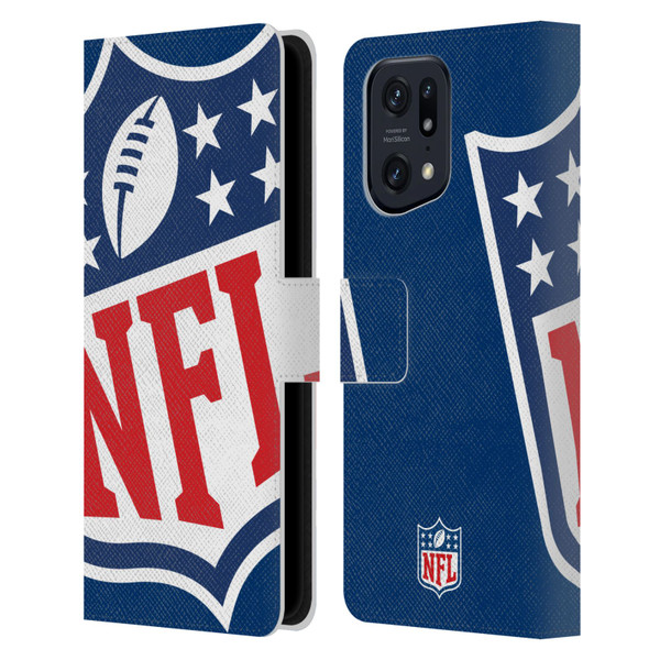 NFL Shield Oversized Leather Book Wallet Case Cover For OPPO Find X5 Pro