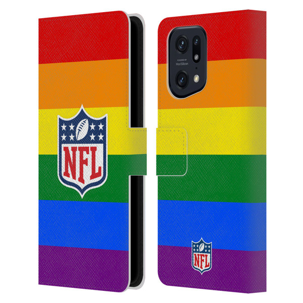 NFL Shield Pride Leather Book Wallet Case Cover For OPPO Find X5 Pro