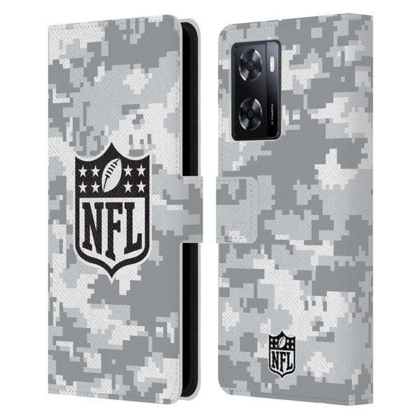 NFL Shield Digital Camouflage Leather Book Wallet Case Cover For OPPO A57s