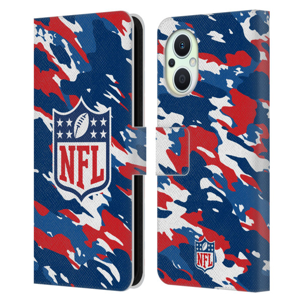 NFL Shield Camouflage Leather Book Wallet Case Cover For OPPO Reno8 Lite