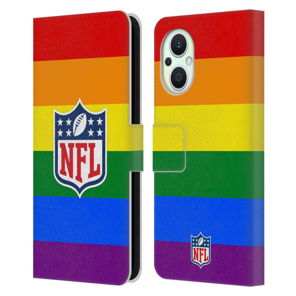 NFL Shield Pride Leather Book Wallet Case Cover For OPPO Reno8 Lite