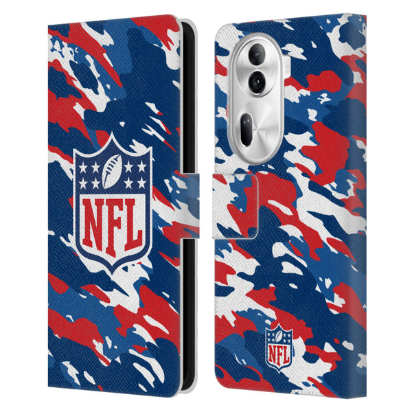 NFL Shield Camouflage Leather Book Wallet Case Cover For OPPO Reno11