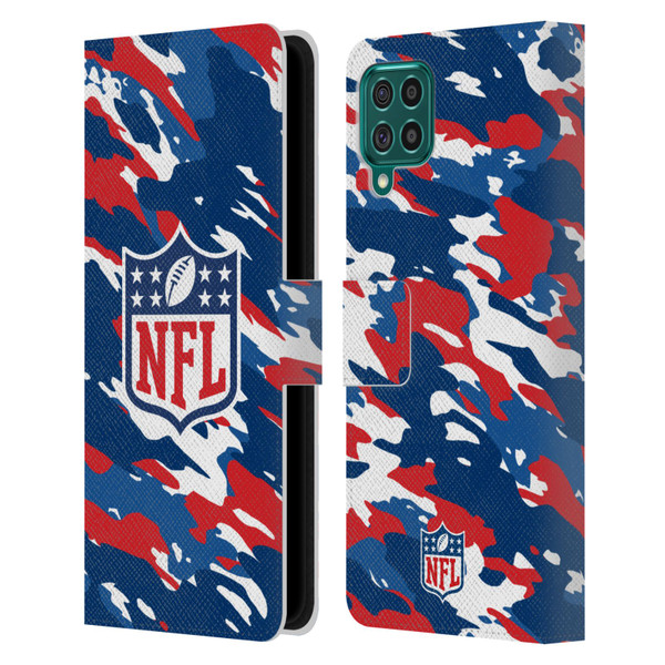 NFL Shield Camouflage Leather Book Wallet Case Cover For Samsung Galaxy F62 (2021)