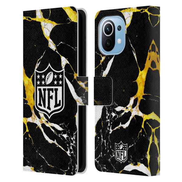 NFL Shield Marble Leather Book Wallet Case Cover For Xiaomi Mi 11
