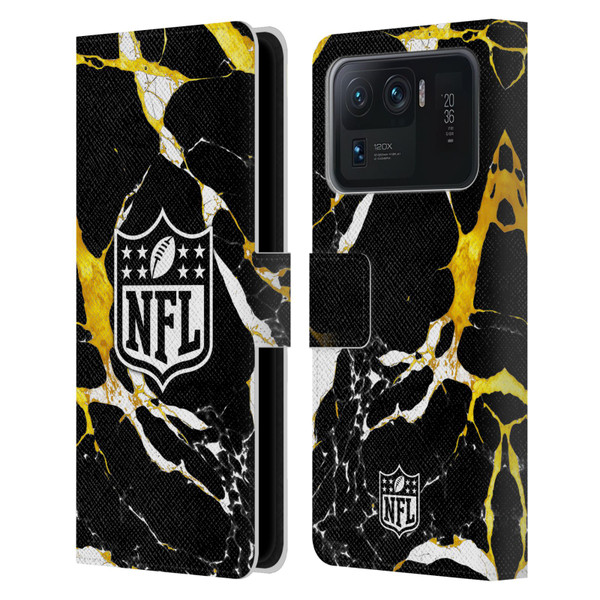 NFL Shield Marble Leather Book Wallet Case Cover For Xiaomi Mi 11 Ultra