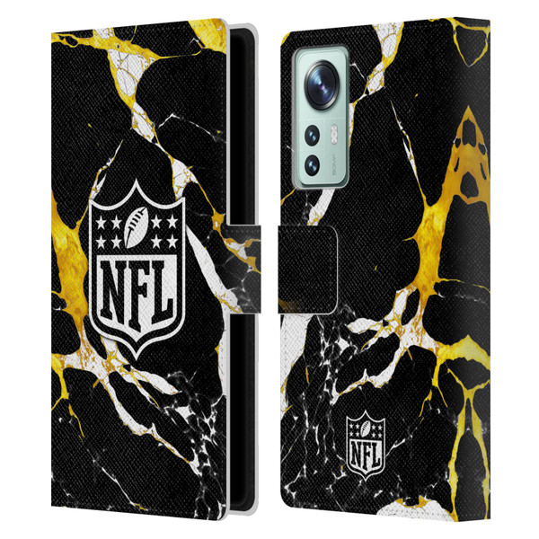 NFL Shield Marble Leather Book Wallet Case Cover For Xiaomi 12