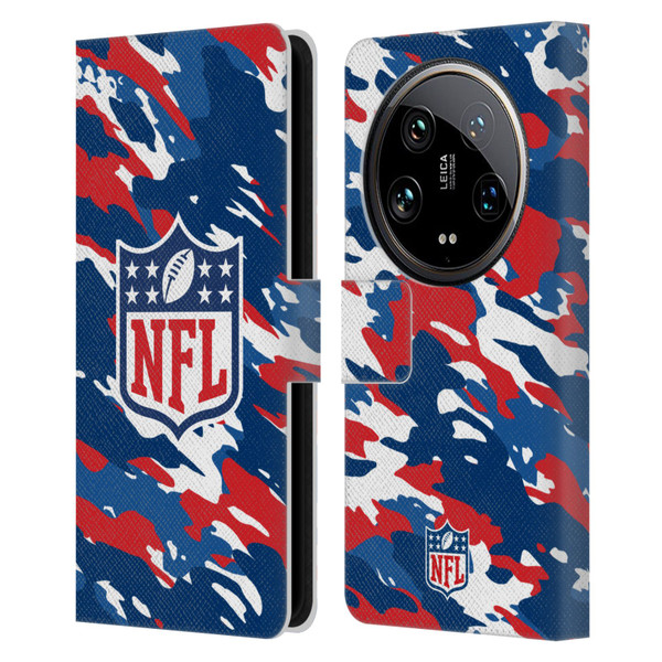NFL Shield Camouflage Leather Book Wallet Case Cover For Xiaomi 14 Ultra
