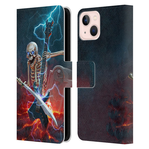 Christos Karapanos Key Art Metal Skeleton Leather Book Wallet Case Cover For Apple iPhone 13
