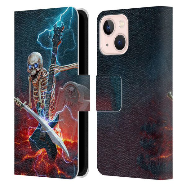 Christos Karapanos Key Art Metal Skeleton Leather Book Wallet Case Cover For Apple iPhone 13 Mini