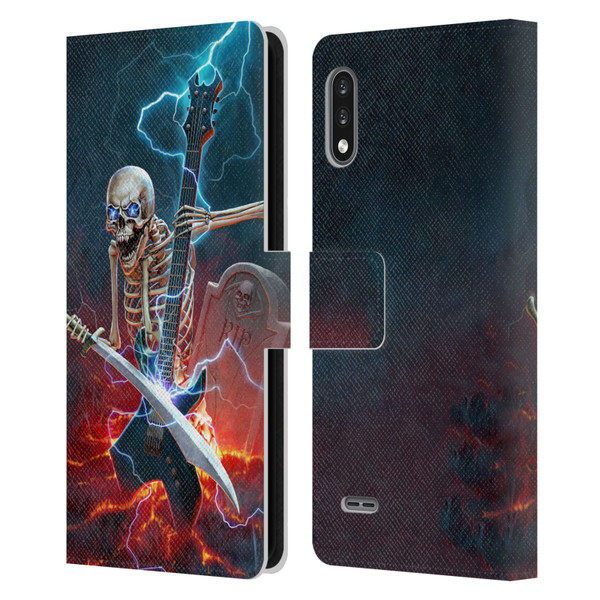Christos Karapanos Key Art Metal Skeleton Leather Book Wallet Case Cover For LG K22