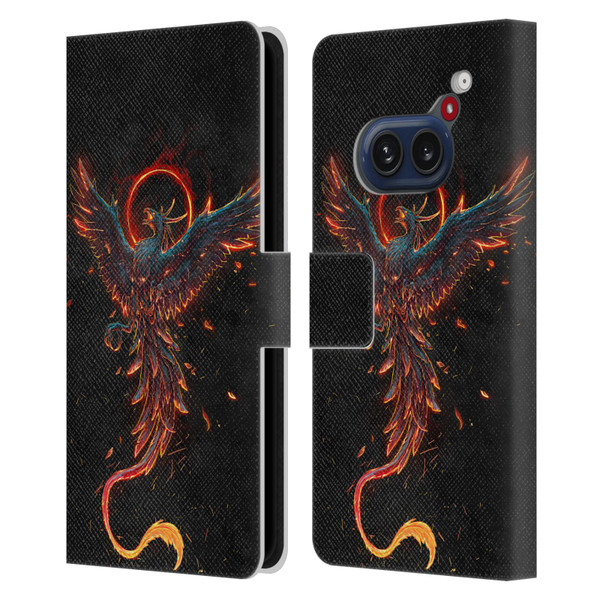 Christos Karapanos Mythical Art Black Phoenix Leather Book Wallet Case Cover For Nothing Phone (2a)