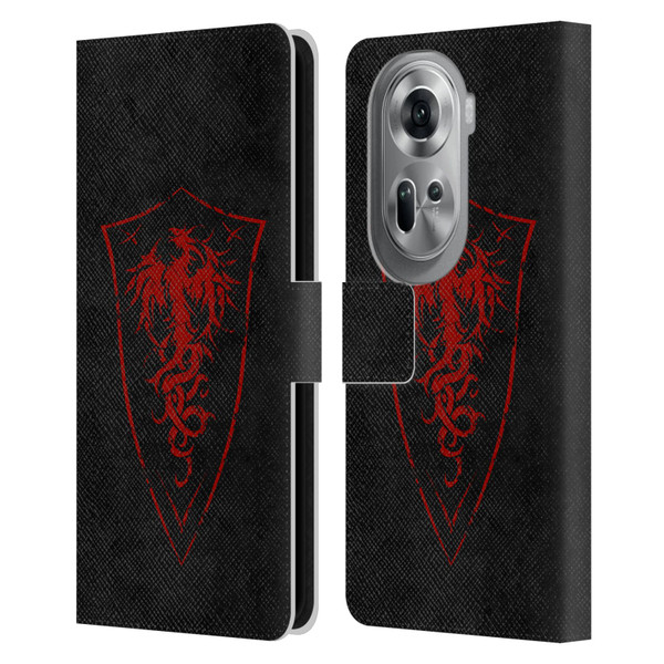 Christos Karapanos Shield Phoenix Leather Book Wallet Case Cover For OPPO Reno11 Pro