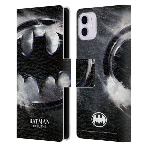 Batman Returns Key Art Oversized Logo Leather Book Wallet Case Cover For Apple iPhone 11