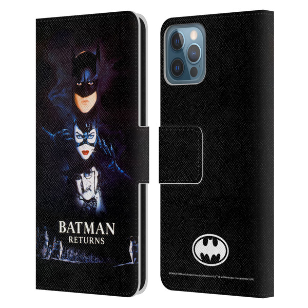 Batman Returns Key Art Poster Leather Book Wallet Case Cover For Apple iPhone 12 / iPhone 12 Pro