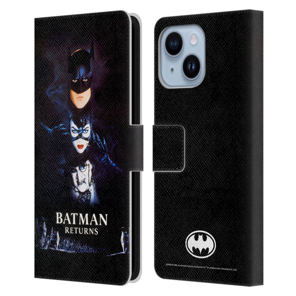 Batman Returns Key Art Poster Leather Book Wallet Case Cover For Apple iPhone 14 Plus