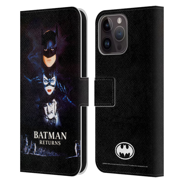Batman Returns Key Art Poster Leather Book Wallet Case Cover For Apple iPhone 15 Pro Max