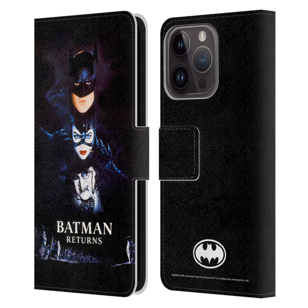 Batman Returns Key Art Poster Leather Book Wallet Case Cover For Apple iPhone 15 Pro