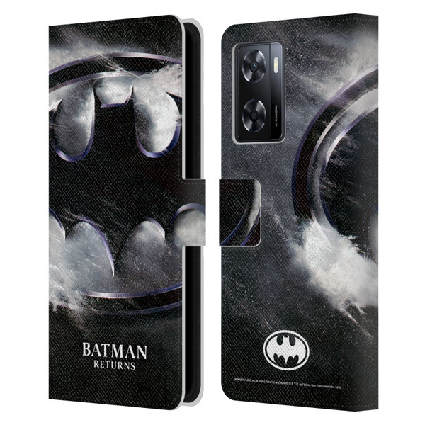 Batman Returns Key Art Oversized Logo Leather Book Wallet Case Cover For OPPO A57s