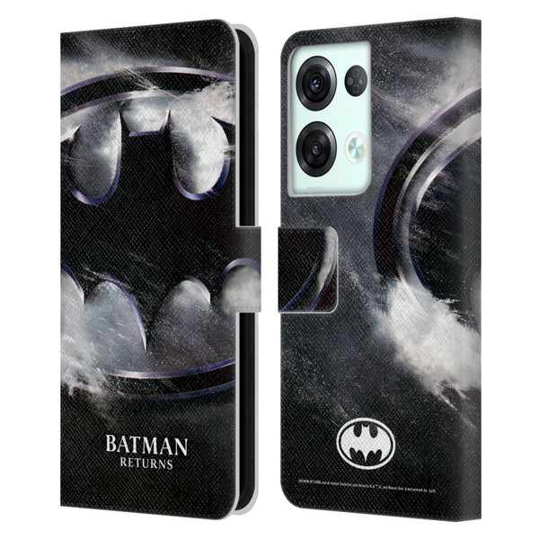Batman Returns Key Art Oversized Logo Leather Book Wallet Case Cover For OPPO Reno8 Pro