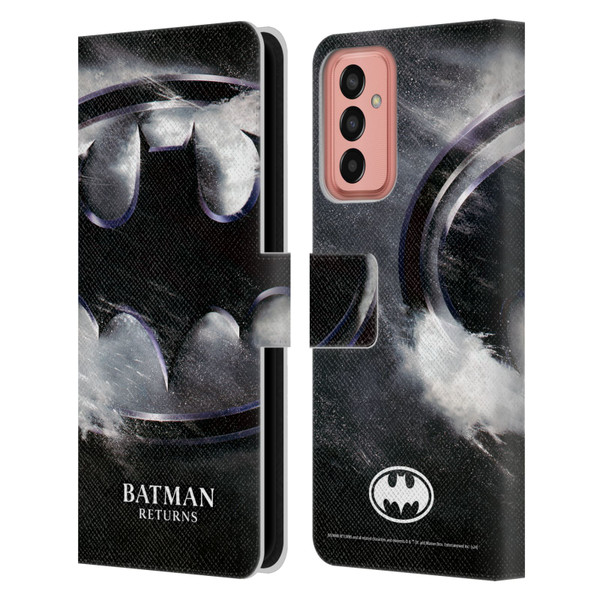 Batman Returns Key Art Oversized Logo Leather Book Wallet Case Cover For Samsung Galaxy M13 (2022)