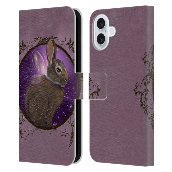 Ash Evans Animals Rabbit Leather Book Wallet Case Cover For Apple iPhone 16 Plus
