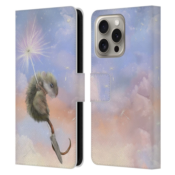 Ash Evans Animals Dandelion Mouse Leather Book Wallet Case Cover For Apple iPhone 16 Pro