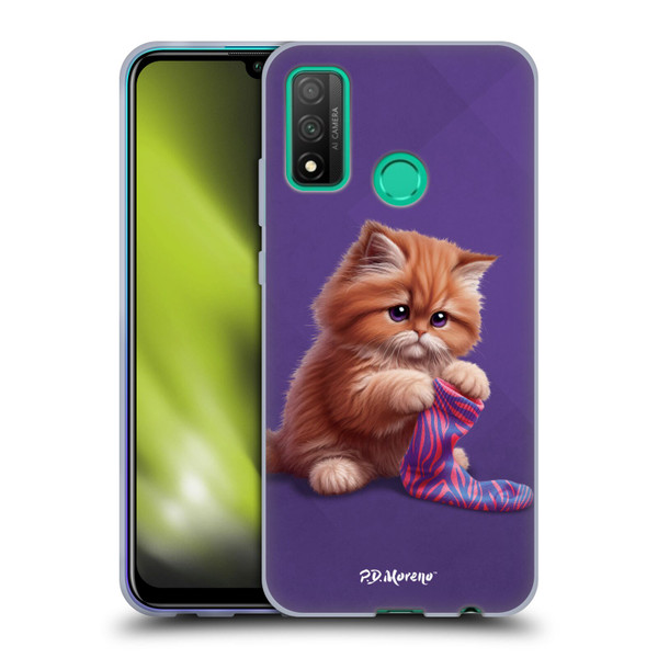P.D. Moreno Play Cat Artwork Colorful Sock Soft Gel Case for Huawei P Smart (2020)