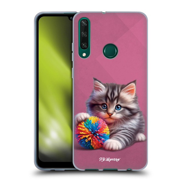 P.D. Moreno Play Cat Artwork Spikey Ball Soft Gel Case for Huawei Y6p