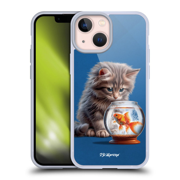 P.D. Moreno Play Cat Artwork Goldfish Soft Gel Case for Apple iPhone 13 Mini