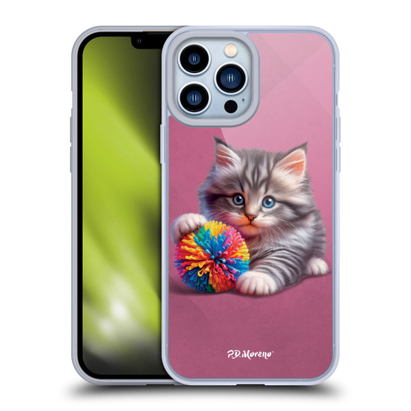 P.D. Moreno Play Cat Artwork Spikey Ball Soft Gel Case for Apple iPhone 13 Pro Max