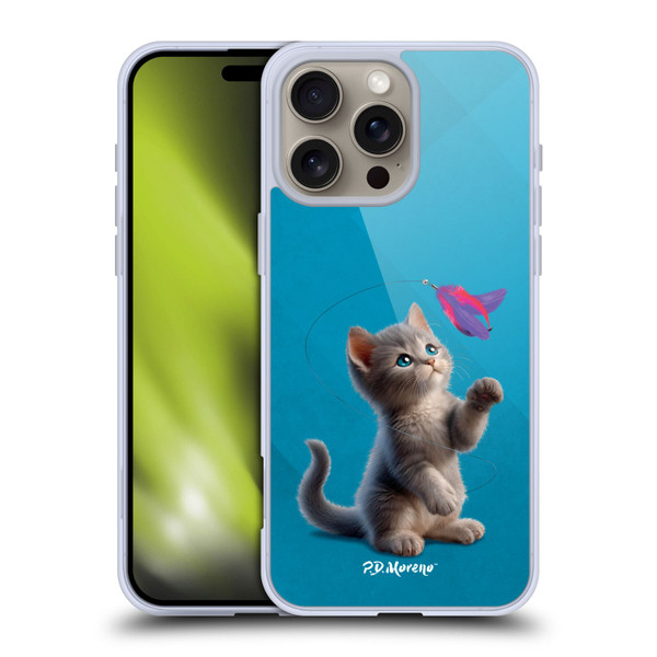 P.D. Moreno Play Cat Artwork Toy Feather Soft Gel Case for Apple iPhone 16 Pro Max