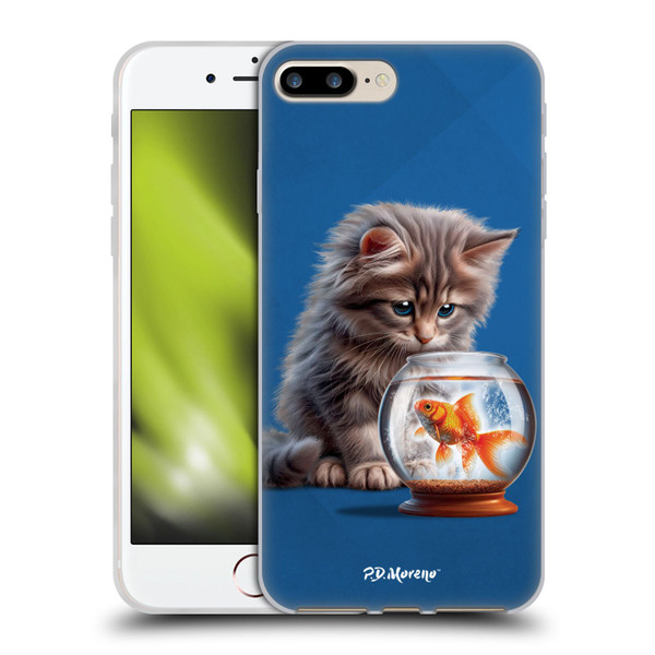 P.D. Moreno Play Cat Artwork Goldfish Soft Gel Case for Apple iPhone 7 Plus / iPhone 8 Plus