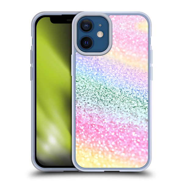 Monika Strigel Glitter Collection Unircorn Rainbow Soft Gel Case for Apple iPhone 12 Mini