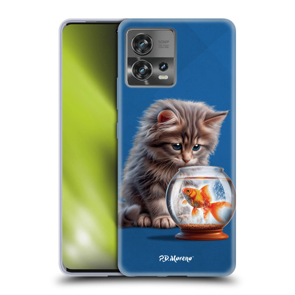 P.D. Moreno Play Cat Artwork Goldfish Soft Gel Case for Motorola Moto Edge 30 Fusion